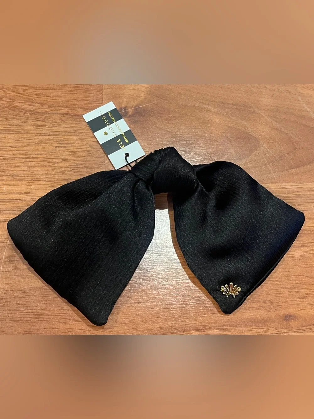 Lele Sadoughi Paloma Jet Bow Barrette - NWT